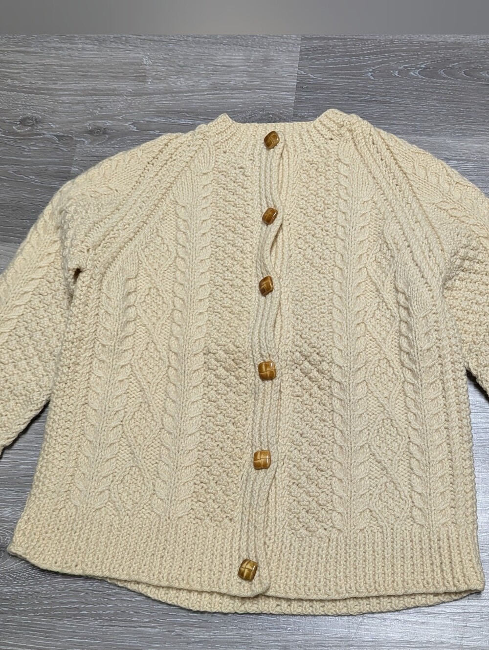 Vintage Irish Knit Cardigan Girls Size 12 Pure Wool